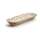 Oval Feathered Dusk Wooden Bowl