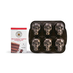 Chocolate Cake Mix and Haunted Skull Cakelette Pan Set